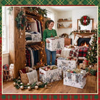 6 Pcs Christmas Storage Bins with Handles, Xmas Gift Baskets - Image 5