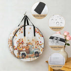 Thanksgiving Pumpkin Round Storage Bag 30 Inch, Truck Fall Maple Leaves Clothes Storage Container with Handles Heavy Duty Organizer for Comforter, Bedding & Holiday Wreaths - Image 5
