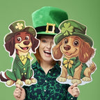 6 Pcs St. Patrick's Day Yard Sign Dogs Decorations Green Plaid Glitter Outdoor Lawn Sign with Stakes for St. Patrick's Day Home Garden Irish Decorations Party Decor (6 pack dogs) - Image 4