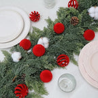 6In Large Red Velvet Christmas Ornaments Set,2Pcs Flocked Ornaments Balls - Image 6