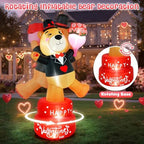 Valentines Day Inflatables Outdoor Decorations 6FT Giant Valentine Rotating Bear Inflatable Blow Up Decoration Valentine’s Day Decor with LED Lights for Sweet Party Wedding Home Yard Lawn - Image 2