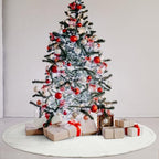 Kinlop 72 Inch Faux Fur Christmas Tree Skirt, Large Stripe Textured Mat - Image 7
