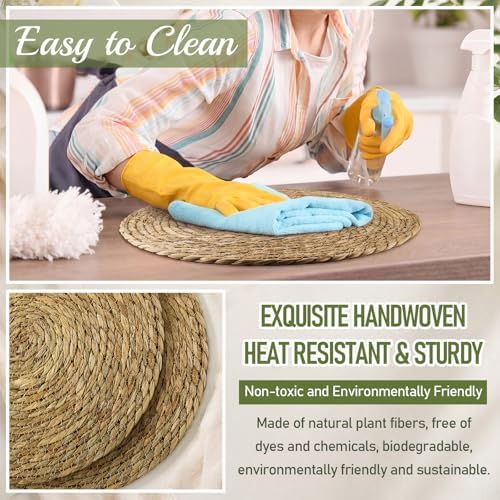 Colingmill 60 Sets 13 Inch Round Woven Placemats Bulk Farmhouse Boho - Image 5