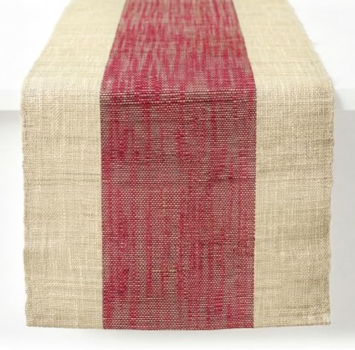 Table Runner, 13.8" × 72", 100% Natural Ramie, Handwoven by GleeNflux