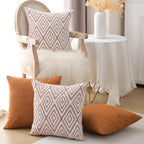 HPUK Throw Pillow Covers 18x18, Set of 4, Golden Brown Couch Pillow Covers - Image 4
