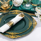 Nervure 175Pcs Green Plastic Plates, Disposable Party Plates for 25 Guests - Image 2