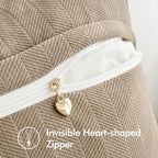 MIULEE Pack of 2 Khaki Euro Shams Chenille Pillow Covers 26x26 Inch - Image 3