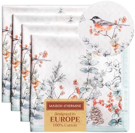 Maison d' Hermine Cloth Napkins Set of 4 Reusable 100% Cotton (20" x 20") by MaisondHermine