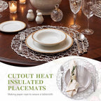Threehoney Paper Braided Round Placemats, Set of 36, Silver, 13 in - Image 5