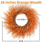 26" Autumn Fall Wreath with Orange Eucalyptus Leaf for Front Door/Outdoor - Image 3