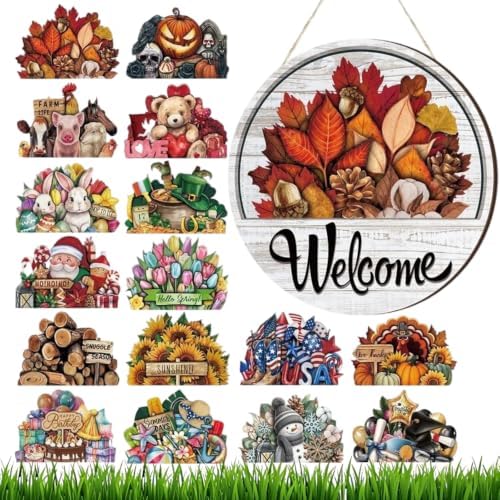 16 Pcs Interchangeable Welcome Sign for Front Door，A#：2 by Unknown