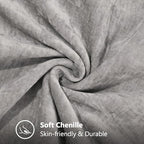 decorUhome Soft Chenille Throw Pillow Covers 24x24 Set of 2 Neutral Gray - Image 2
