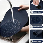 homing Heat Resistant Oval Placemats Set of 8, Navy - Image 5