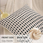 Black and White Throw Pillow Covers 18x18 Set of 2 Boho Decor - Image 3