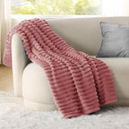 Bedsure Soft Twin Blanket for Bed Decor Gifts Dusty Pink 60"x80" - Image 3