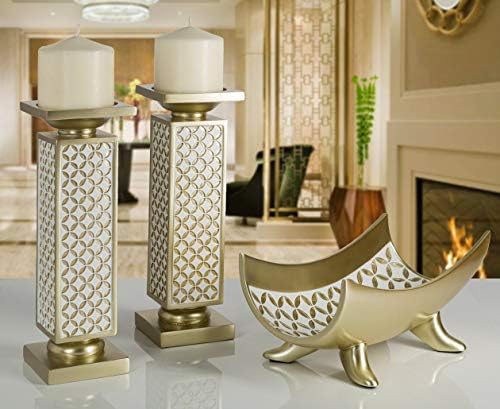 Creative Scents Schonwerk Diamond Lattice Decorative Bowl Table Centerpiece - Home Decor for Living Room, Centerpieces Table Decorations for Dining Room and Coffee Table - Image 4