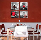 JiazuGo Red Paris Decor for Bedroom Black and White Wall Art for Living Room Eiffel Tower Decor Red City Buildings Canvas Pictures Brooklyn Bridge London Big Ben Modern Art Valentine'S Day - Image 6