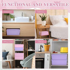 Menkxi 4 Pcs Storage Bins with Lids, Pink, Purple, Large - Image 6