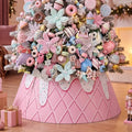 Metal Christmas Tree Collar 24 Inch Pink Christmas Tree Stand Base Cover by Junkin