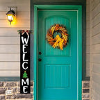 Whaline Seasonal Interchangeable Welcome Sign for Front Porch Standing 47 x 7.9 Inch Wood Door Signs with 14 Signs & 4 Pcs Wreaths for Seasonal Farmhouse Home Party - Image 6