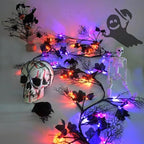 2026 Halloween Decor Lights 8.86FT 72 LED Willow Vine Twig with Timer Battery Operated Garland Lights with Orange Pumpkins Purple Bats and Black Dead Branches Indoor Halloween Decorations for Home - Image 4