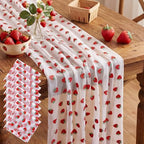 8 Pcs Strawberry Table Runners 29 x 70 in Strawberry Tablecloth by Windkream