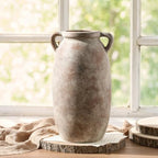 Dobbyby Ceramic Flower Vase 12 inch Farmhouse Rustic Vase Decorative Pottery Terracotta Tall Vases for Home Decor Table Mantle Fireplace Living Room Bathroom Wedding Centerpiece (Large-Terracota) - Image 4