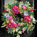 Spring Wreaths for Front Door Outside Summer Wreath 24 Inch with Luxury Peony & Hydrangea Floral Wreaths with Greenery Colorful Seasonal Spring Door Wreath for Outdoor Home Decor by SoomeirWreath