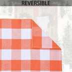 Orange and White Plaid Rug, 4' x 6' Fall Outdoor Front Door Decor Mat, Cotton Washable Hand-Woven Rug for Layered Doormat, Autumn Halloween Thanksgiving Carpet for Porch, Entryway - Image 7