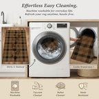 Easy Jute Plaid 3x5 Entryway Rug, Brown Checkered Washable Front Door Mat, Indoor Outdoor Farmhouse Non Slip Rug for Porch, Entrance, Balcony and Kitchen - Image 6