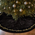 HyDren 72 inch Velvet Christmas Black Tree Skirt (Classical Style) - Image 5