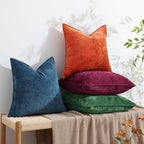decorUhome Chenille Green Velvet Throw Pillow Covers 24x24 Set of 2 - Image 4