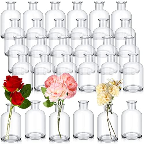 Lallisa 80 Pcs 4.9 Inches Small Glass Bud Vases Bulk Mini, Clear by Lallisa