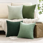 MIULEE Soft Corduroy Decorative Throw Pillow Covers Forest Green 20x20 - Image 3