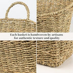 Hanging Wall Basket Handwoven Wicker Basket, Natural Seagrass - Image 4