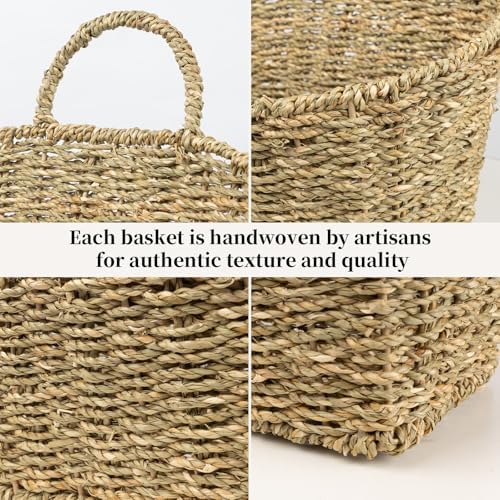 Hanging Wall Basket Handwoven Wicker Basket, Natural Seagrass - Image 4