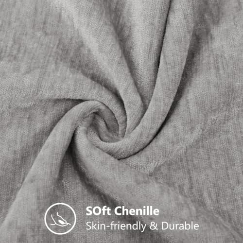decorUhome Soft Chenille Grey Throw Pillow Covers 26X26 Set of 2 - Image 2