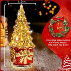 Glass Christmas Trees for Tabletop, Rotating Mercury Glass Christmas Tree Decoration, Sparkling Small Xmas Tree with Lights, Battery Operated Xmas Trees with Timer (Yellow) - Image 4