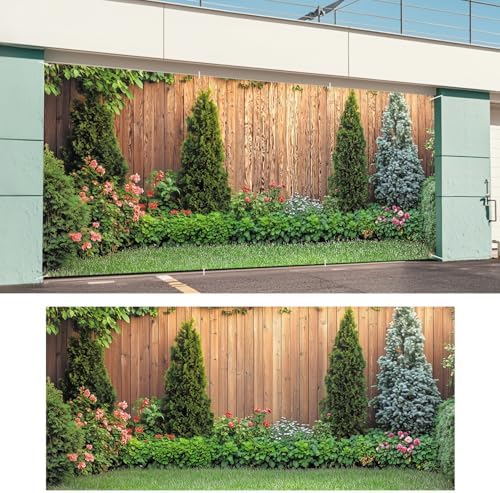 ANNA QUEEN Floral Garden Garage Door Banner 6 x 13FT, Vibrant Flowers & Greenery Garage Door Cover, Outdoor Garage Decoration for Parties Home Decor - Image 6