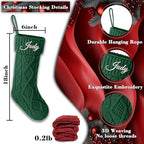 Personalized Christmas Stockings 6 Pack, Custom Christmas Stockings with Names, 18” Large Knitted Xmas Stocking for Family Kids, Fireplace Hanging Holiday Christmas Party Decoration - Image 4