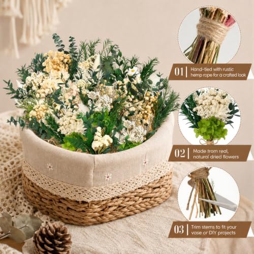 12/24PCS Handmade Dried Flower Bouquet with Stems Natural Dried Wildflowers 7.5 Inch Mini Dry Flowers for Vase Farmhouse Decor, Wedding Styling, Photography Props, Gift DIY(12pcs, Eucalyptus) - Image 5