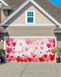 Valentine's Day Garage Door Banner Cover 7 x 8 ft, Romantic Red and Pink Hearts Valentine Garage Door Decorations Pink Backdrop Decor for Party Holiday Anniversary by Singingin