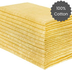 Cotton Clinic 12 Pack Farmhouse Style Slub Textured 18x18 Cloth Dinner Napkins, 100% Cotton for Everyday Use and Events - Soft and Durable Cocktail Napkins, Wedding Dinner Napkins, Yellow - Image 3