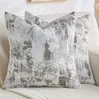 FUTEI Pack of 2 Faux Cashmere Throw Pillow Covers 22x22 Inch, Black White by FUTEI