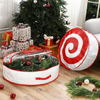 4 Pcs 36 Inch Christmas Wreath Storage Bags, Classic Lollipop - Image 4