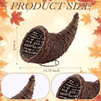Dandat Smilax Glabra Fall Cornucopia Basket 13.78'' Thanksgiving Cornucopia Horn of Plenty for Fall Autumn Harvest Table Decoration and Thanksgiving Table Centerpiece Party Decorations - Image 2