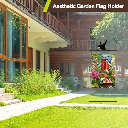 Briarwood Lane Wrought Iron Hummingbird Garden Flag Arbor 41x15 Garden Flag Decorative Arbor - Image 6