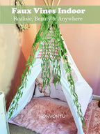 200 Strands 1200FT Fake Ivy Leaves Artificial Ivy Greenery Garland Faux Willow Vines Silk Hanging Plants Home Aesthetic Jungle Party Vines for Bedroom Wedding Patio Garden Wall Room - Image 6