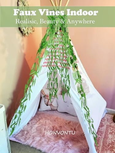 200 Strands 1200FT Fake Ivy Leaves Artificial Ivy Greenery Garland Faux Willow Vines Silk Hanging Plants Home Aesthetic Jungle Party Vines for Bedroom Wedding Patio Garden Wall Room - Image 6