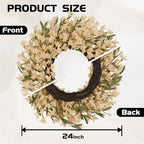 24 Inch Wheat Forsythia Fall Wreath for Front Door - Image 3